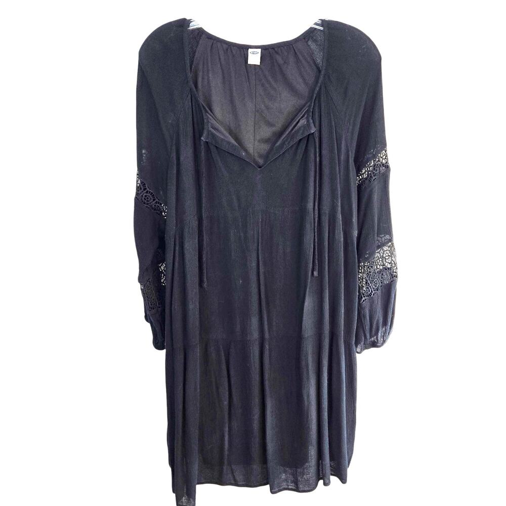 Minuet Women's Dress Small S Black Long Sleeves Sun Misses Size 4 6 Cover Up